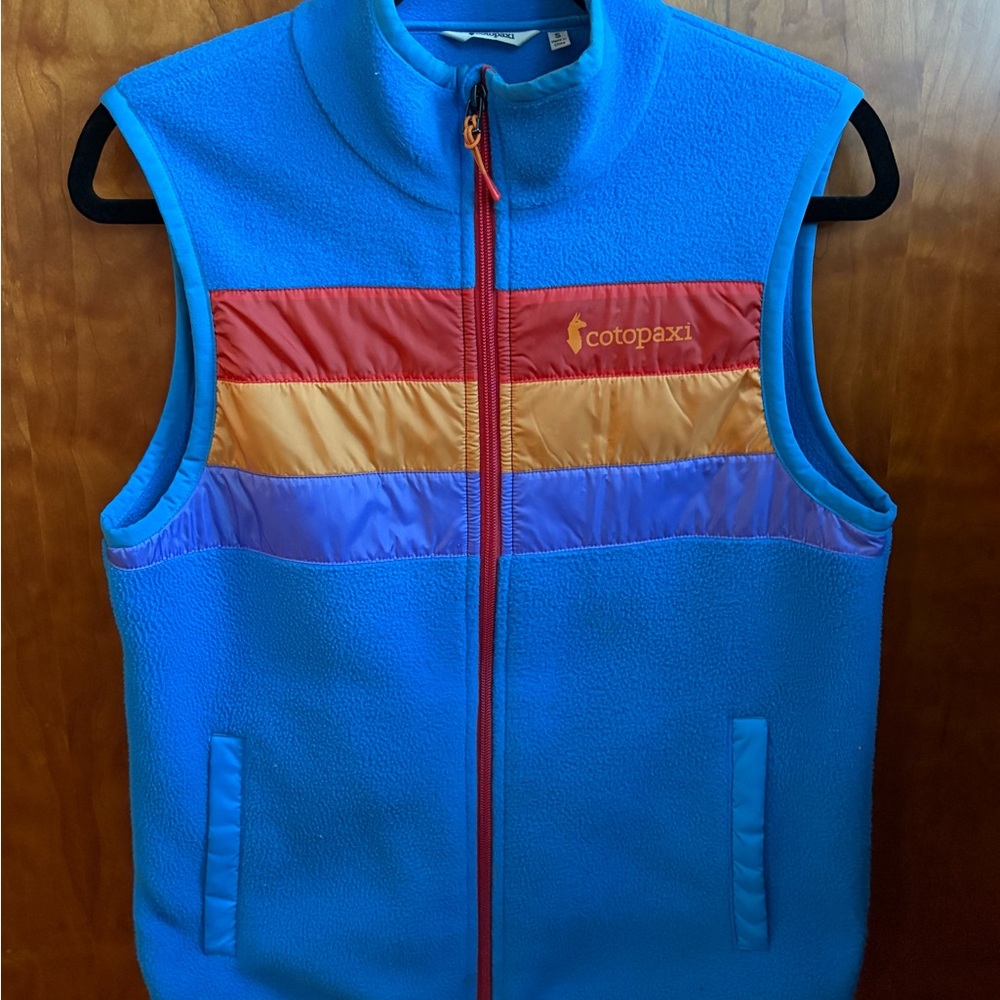 Cotopaxi Bright Blue Fleece Vest with Colorful Accents